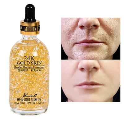 24K Gold Tense Moisture Essence Сыворотка с чистой гиалуроновой кислотой против морщин Золотая никотинамидная жидкая эссенция для ухода за кожей