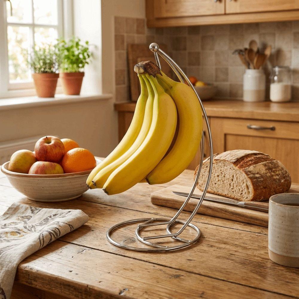 with Base Metal Banana Rack Stable Stand Fruit Display Hanger Creative Banana Holder Living Room