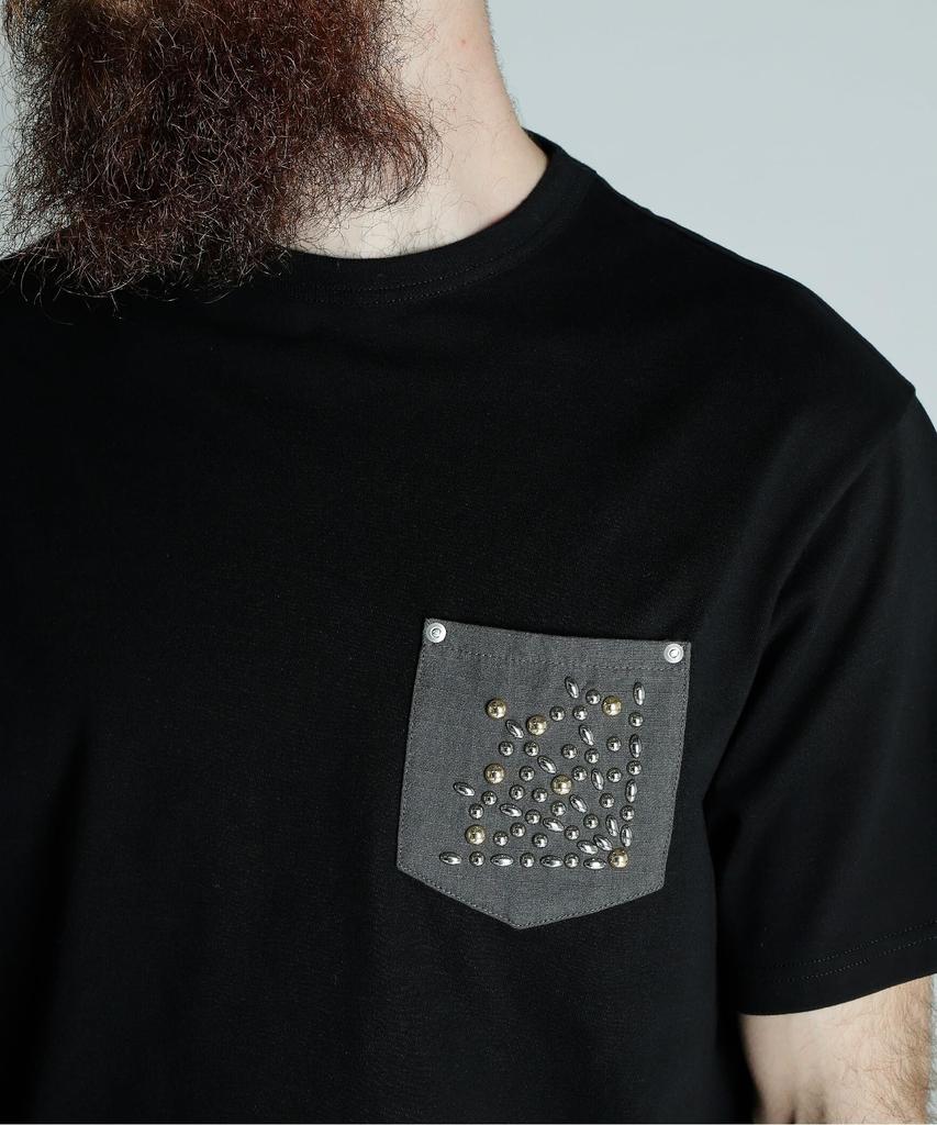 Schott STUDS T-SHIRT SPIDER Футболка со стразами, Мужская, Размер 2XL, 010, Черный, 782-5134011
