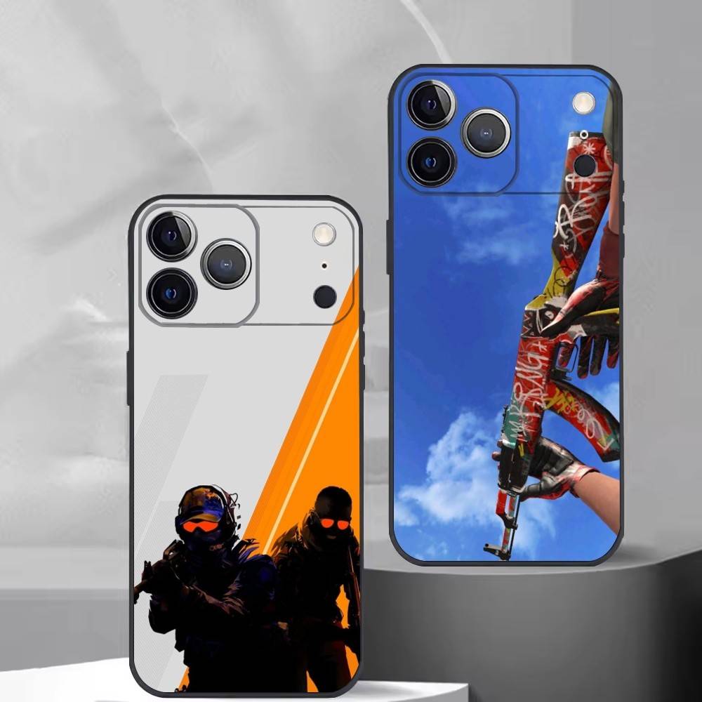 Чехол для телефона CS2 Counter-Strike2 для iPhone 17,16,15,14,13,12,11 Plus,Pro Max,XS,Мягкий силиконовый черный чехол