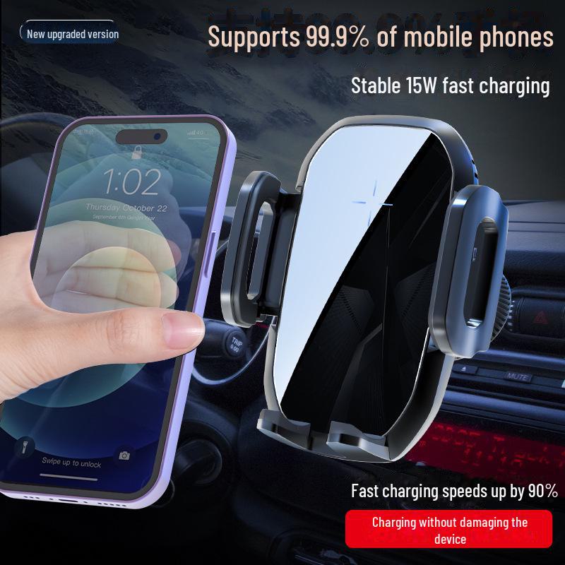 Универсальный беспроводной автомобильный держатель для телефона и навигатора мощностью 15 Вт с функцией быстрой зарядки