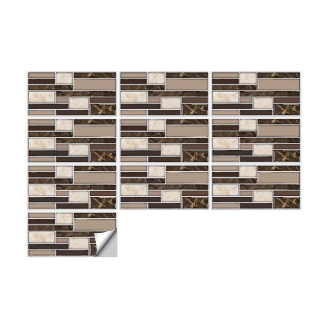 20x10 см современные водонепроницаемые 3D наклейки на плитку, виниловые самоклеящиеся наклейки на стену для дома, кухни, ванной комнаты, наклейки на пленку и палку, 10 листов