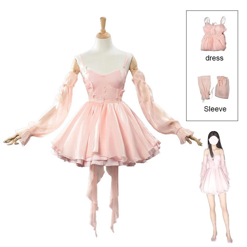 Косплей Охотницы Игра Любовь и Глубокий космос Взрослый Женский Наряд Форма Костюм Розовые Рукава Платье Набор Аксессуаров Костюм Наряды