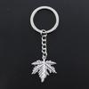 Fashion Keychain 28x27mm Canada Maple Leaf Silver Color Pendants DIY Men Jewelry Car Key Chain Ring Holder Souvenir For Gift