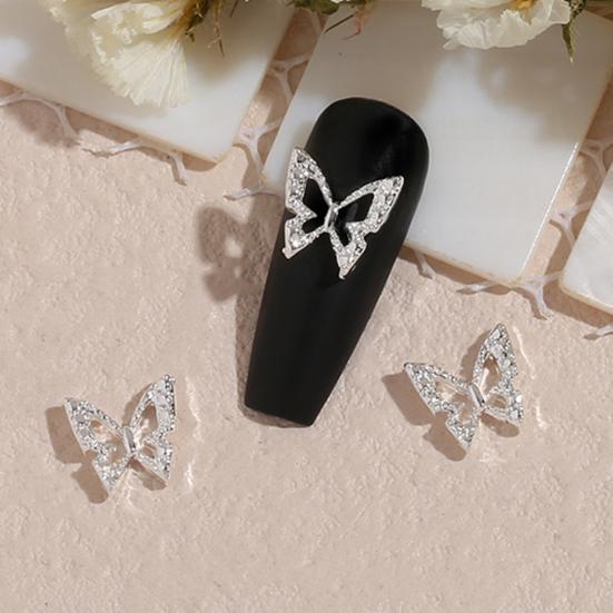 Yousheng 20 шт. Украшения для ногтей креативная форма устойчивый к выцветанию сплав уникальные бабочки подвески для ногтей блестящий маникюр декор подарок на день рождения