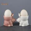 Ceramic Rabbit Egg Cup Bunny Egg Holder Breakfast Table Decor Egg Stand for Soft Boiled Egg Kitchen Utensils Easter Decoration