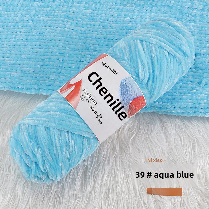 Вязаный шарф, шапка, тапочки крючком из золотистого бархата с шениллом, набор для самостоятельного вязания из кукольной шерсти