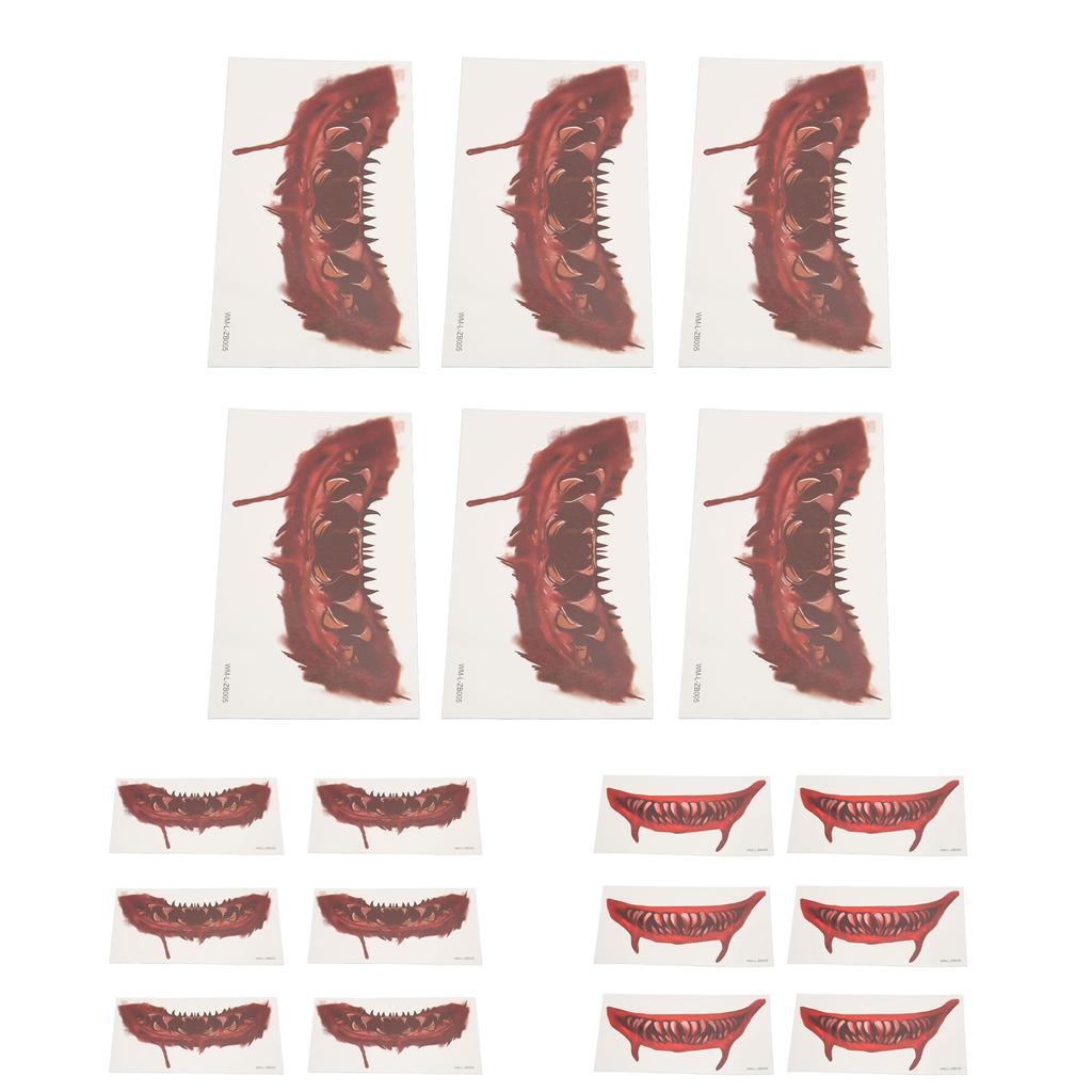 Ужасная татуировка на ртом, сделай сам, большой рот, розыгрыш на Хэллоуин, макияж, временная татуировка для косплей-вечеринки 