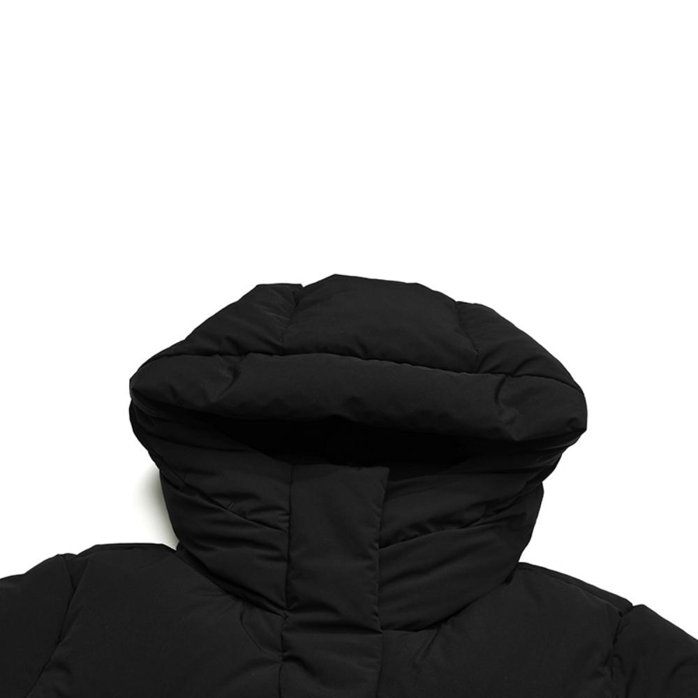 Fila Fitness Series Trendy Minimalist Fashion Casual Sports Warm Comfortable Versatile Loose Long Hooded Down Jacket Women Outerwear A11W541901FBK