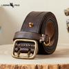Мода в корейском стиле, личность, тренд, ремень с двойной пряжкой-штифтом, мужской, из натуральной кожи, чистая воловья кожа, ретро, молодежный, универсальный джинсовый ремень