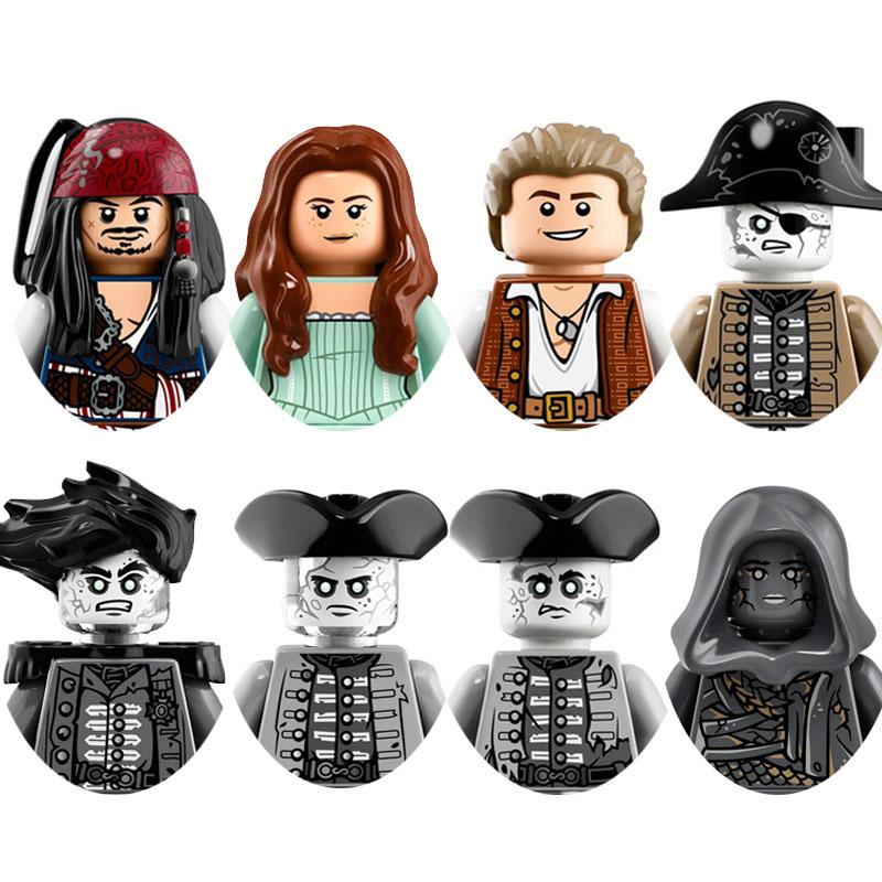 Карибы Пиратов Призрачные Зомби Акулы Джек Воробей Капитан Фигурка Блоки Конструктор Кирпичики Строительные Игрушки Для Детей