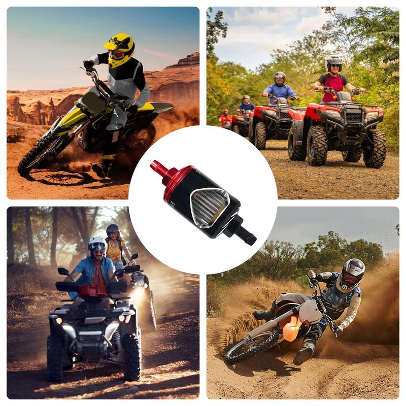 6mm 8mm Glass Gas Fuel Gasoline Oil Filter Stainless Steel Core Glass Perspective Alloy Motor Oil Filter Motorcycle Parts