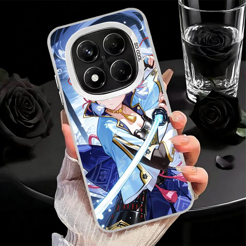 Genshin Impact Камисато Аяка Мягкий чехол для телефона для Xiaomi Redmi Note 13 14 15 Pro Plus 12S 12 11S 11 11T 10S 10 Ударопрочный чехол