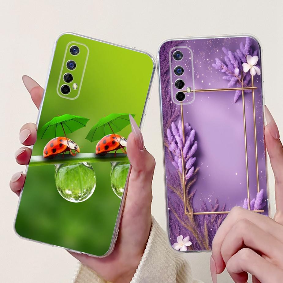 Чехол для Realme 7 5G RMX2111 Милый Кот Роскошный Расписной Чехол Мягкий Силиконовый Чехол для Телефона Для Realme 7 Pro Realme7 5G Задняя Крышка Coque