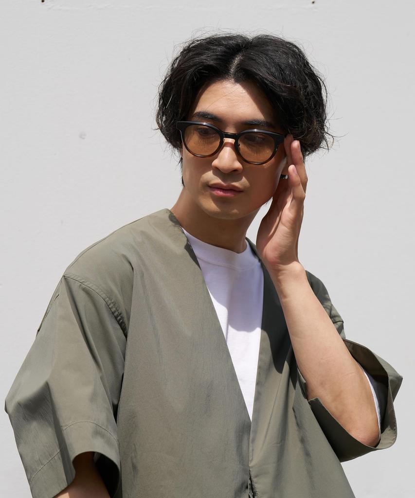 Солнцезащитные очки типа Boston REMASTER INNERLABEL модный деловой нос [Zoff] (черный (градация)) Унисекс, легкий, титановый, стильный, костюм,