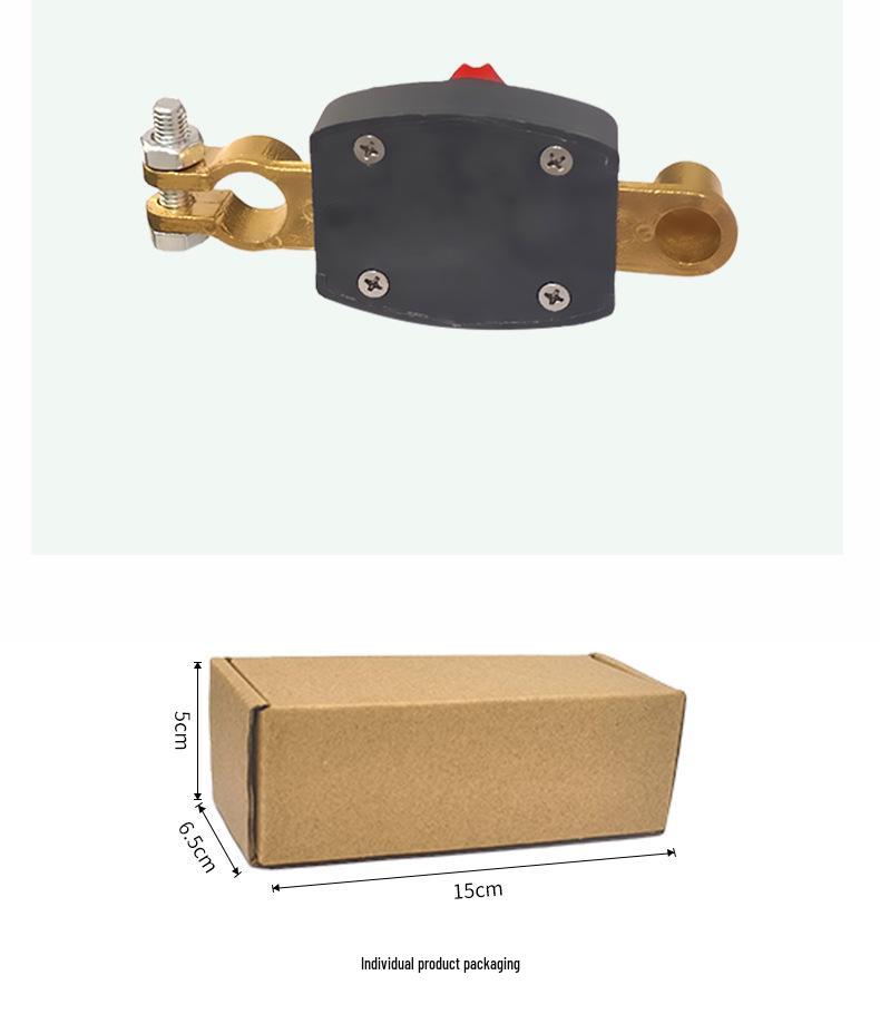 Brass Car Battery Disconnect Switch for 12V/24V, 15-17mm Negative Terminal.
