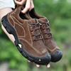 Genuine Leather Men's Casual Shoes Comfortable Outdoor Sneakers Platform Shoes for Men Travel Lightweight Hiking Shoes