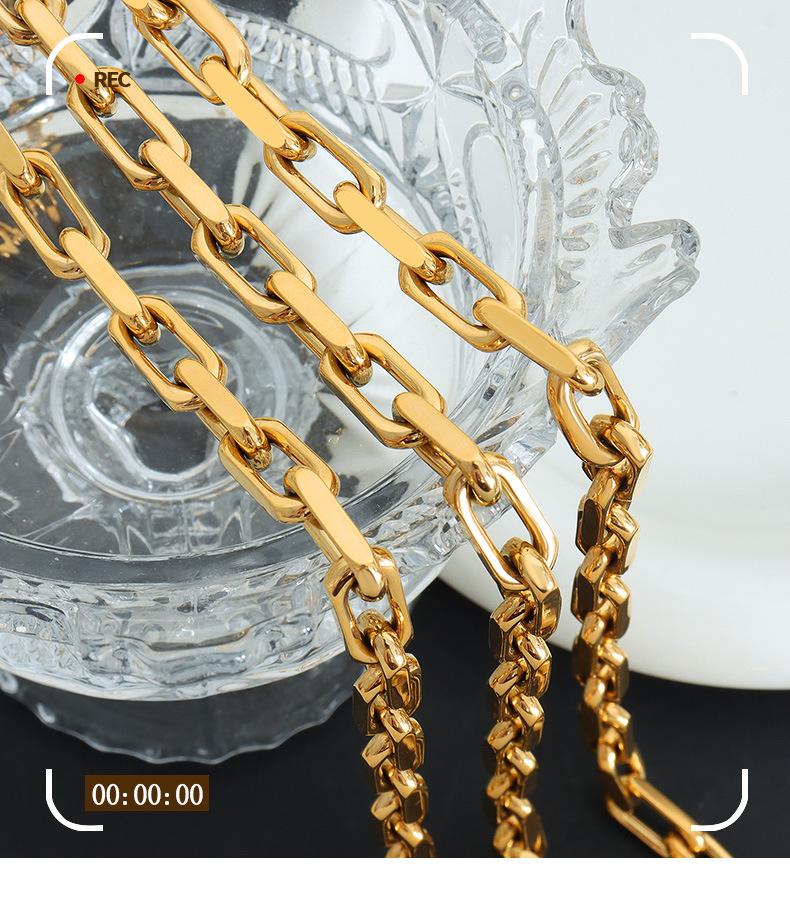 Кубинская массивная цепь, хип-хоп ожерелье и браслет из титана и нержавеющей стали с 18-каратным золотым покрытием, универсальные украшения унисекс