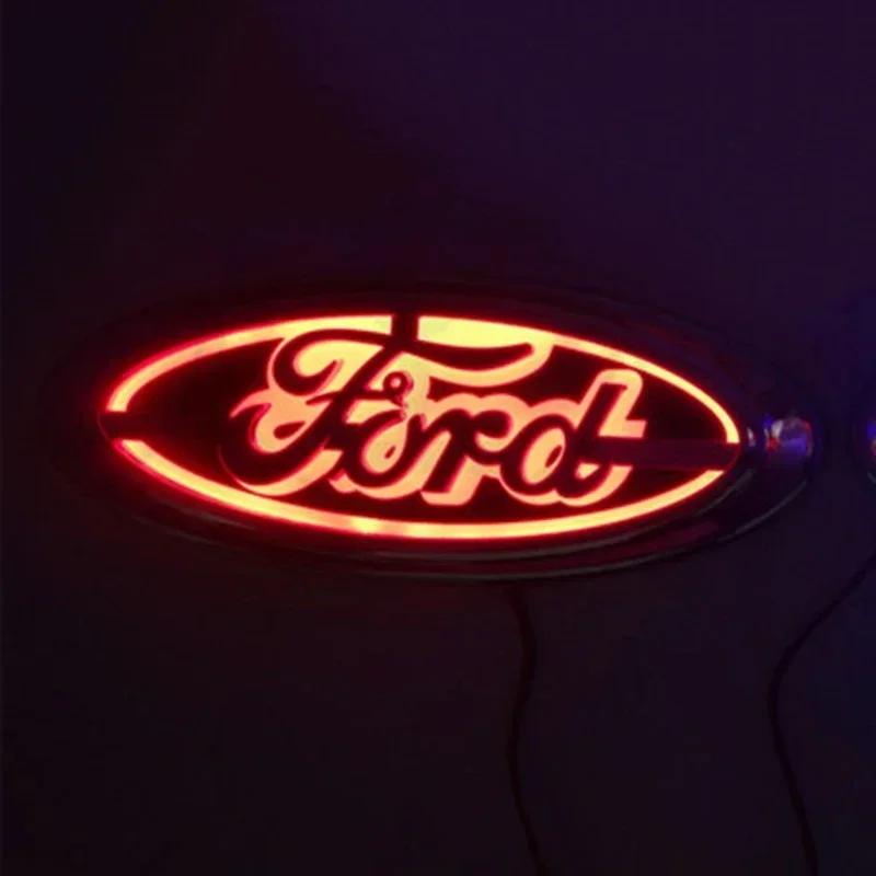 Светодиодная подсветка эмблемы автомобиля O85D для Ford Fiesta Mk6 Kuga Focus Mondeo Mustang Fusion Mk2 Mk3 Explorer 14.5X5.6см Подсветка значка логотипа автомобиля