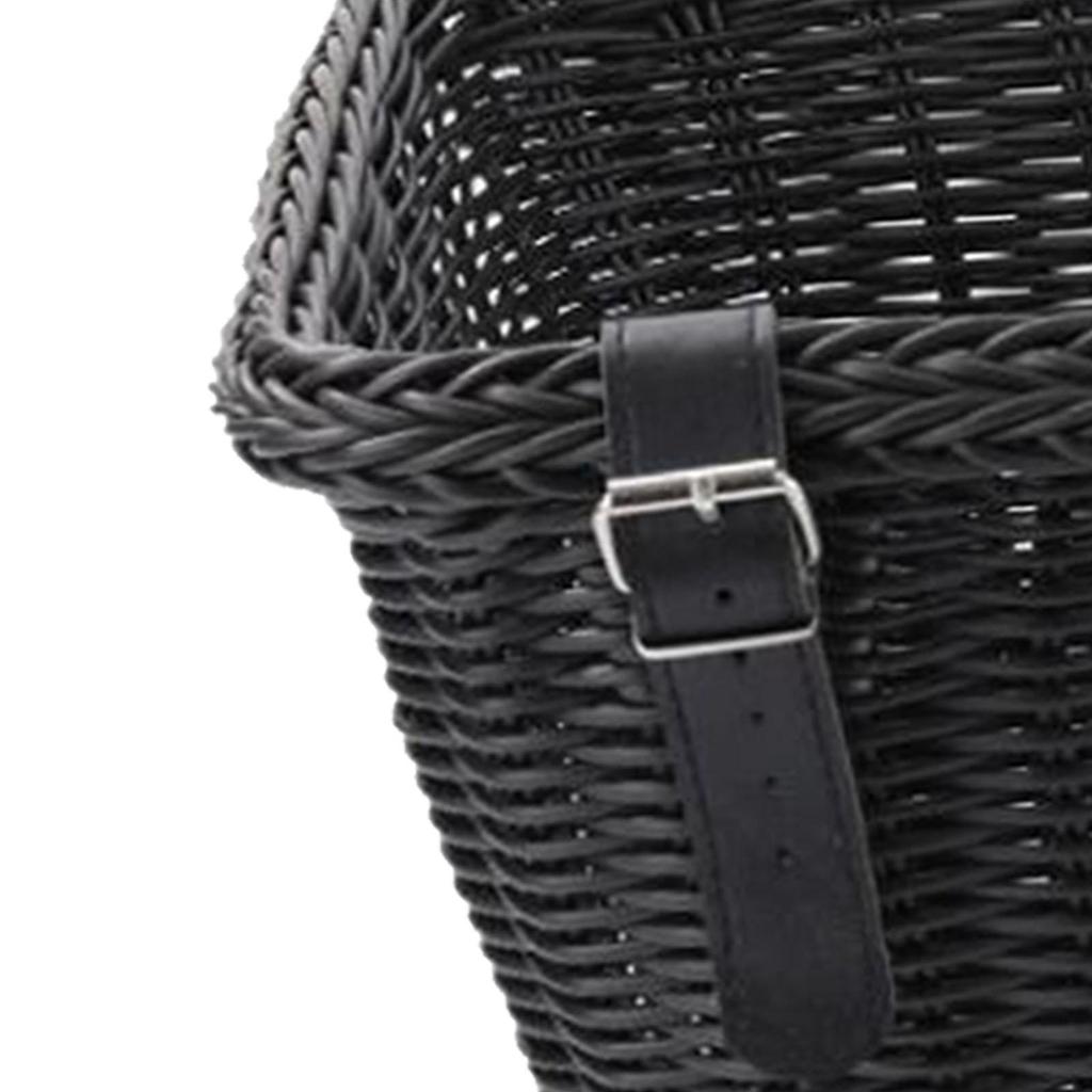 Bike Basket Tricycle Basket with Straps Portable Woven Basket Sundries Container Bicycle Front Handlebar Basket for Riding