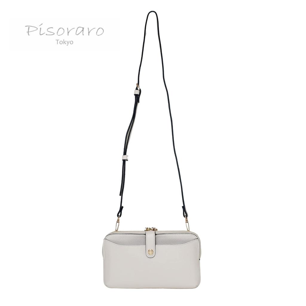 Pisoraro Кошелек-сумка через плечо с отделением для смартфона, Crossbody, Цвет: Слоновая кость, Многофункциональная, PR184 IVORY