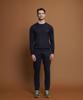 PANICALE Navy Viscose Blend Round Knit