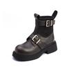 British Style Retro Martin Boots Belt Buckle Korean Version of Short Boots Internet Celebrity Tide Thick Sole Heightening Boots Niche Fashion Boots