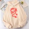 Red Dragon Tattoo Stickers Funny Printing Hoodies Male Funny Oversized Sweatshirt Novelty Street Clothes Soft Loose Hoodie Men