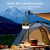 Solar Camping Fan Light Modes Speed Adjustable USB Rechargeable 2-In-1 Multi-purpose Outdoor Hiking Tent Hanging Fan Lamp Emergency Lantern