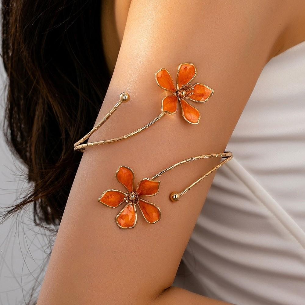 Adjustable Opening Arm Bracelet Floral Arm Ring Arm Cuff Bracelet  for Parties & Special Occasions