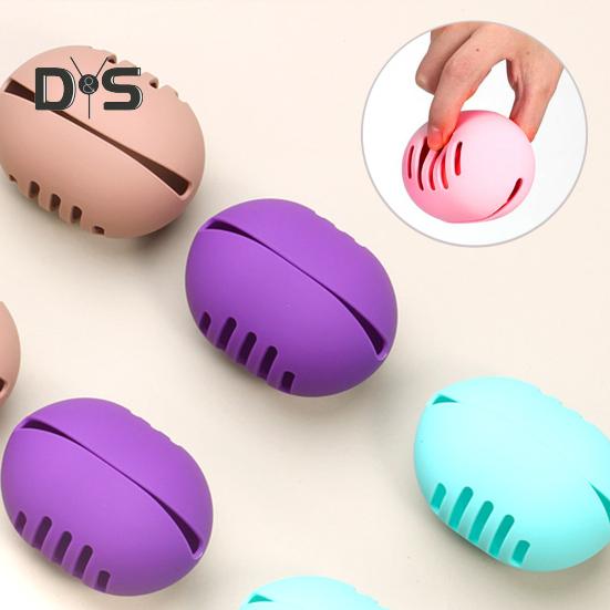 Держатель для спонжа для макияжа, двухсторонний дышащий силиконовый держатель для блендера для макияжа, органайзер для хранения пуховки, дорожный футляр