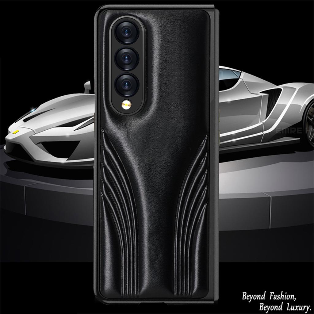 Легкий кожаный складной чехол для Samsung Galaxy Z Fold 4 Fold4 Fold 3 2 Fold3 Fold2 5g, передняя пленка из закаленного стекла Funda