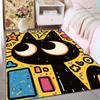 1PC Black cat with colorful background Carpet for Living Room Bedroom Sofa Home Decor Rus Non-slip Floor Mat Luxury Gift