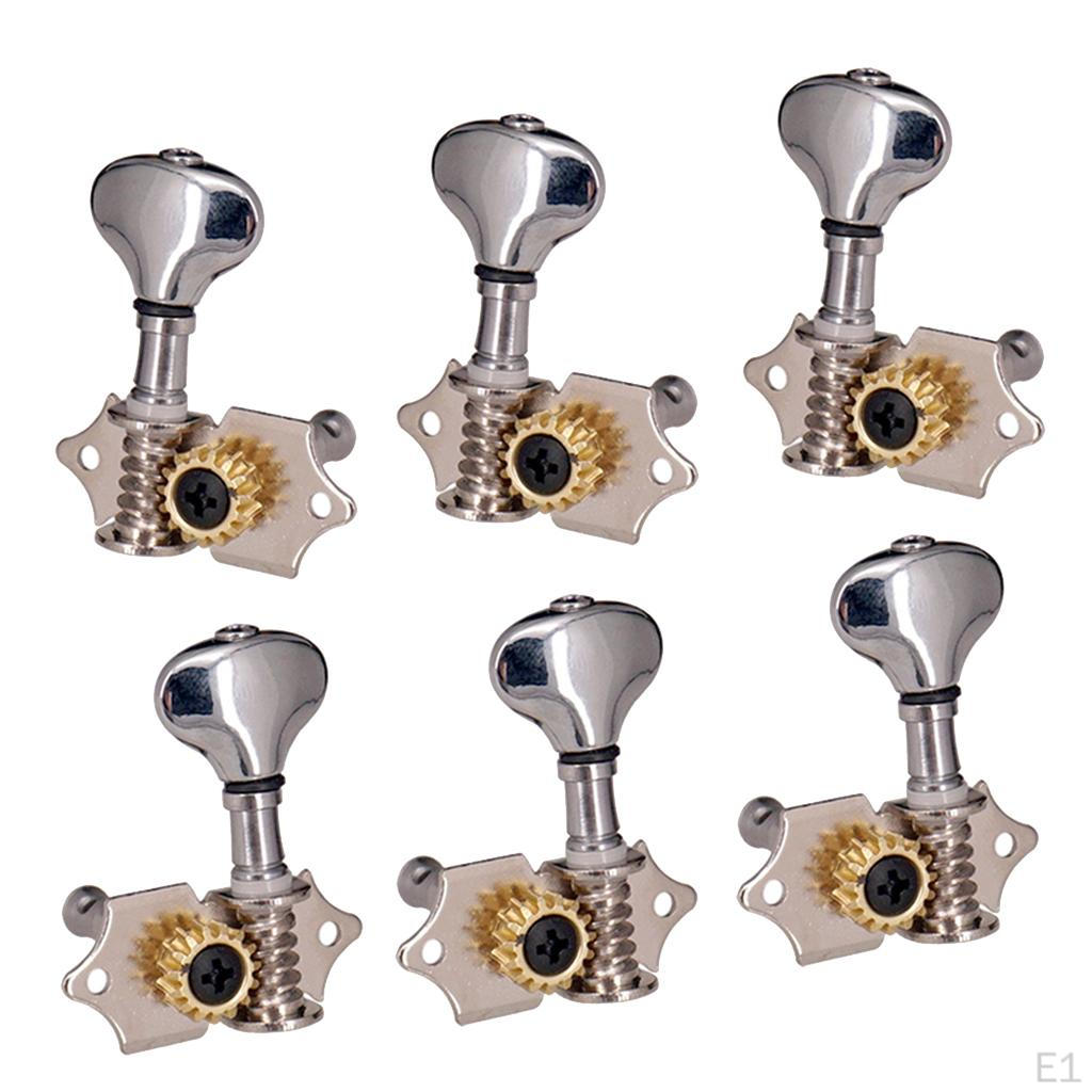 Folk Guitar String Buttons Tuning Pegs Machine Head 3 Left+3 Right
