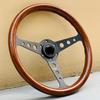 Universal Heritage Indy Wood Grain Steering Wheel 14inch Classic Racing Sports Car Steering Wheel