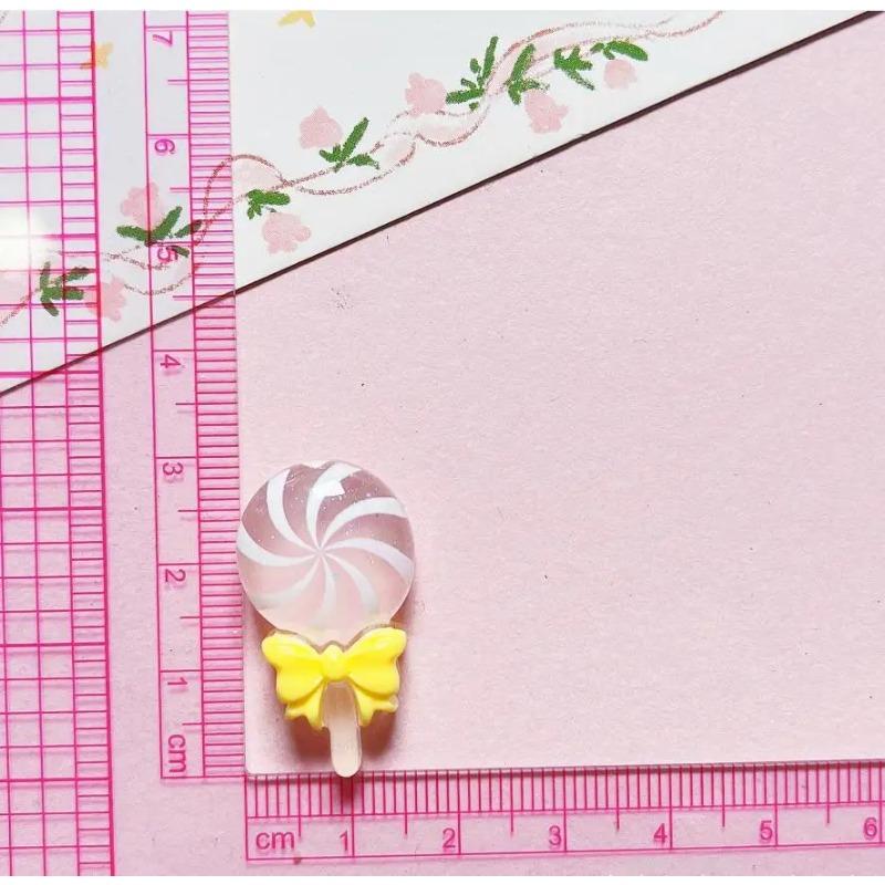 100 кавайных бантов леденцов на палочке из смолы с плоской задней частью кабошон художественные принадлежности украшения шарм DIY ремесло кукольный дом аксессуары