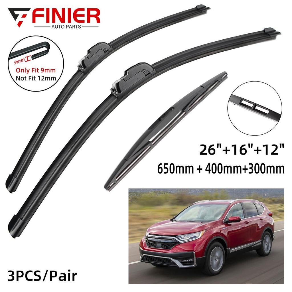 3 шт. щетки стеклоочистителя для HONDA CR-V CRV MK5 2017-2020 26 "16" 12 "подходят для переднего лобового стекла, щетки для окон, резак, аксессуары 2017 2018 2019 2020