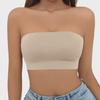 European Seamless Strapless Tube Top Bra with Non-Slip Ice Silk for Small Chests