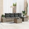 VidaXL 5-Piece Sofa Set with Cushions Grey Poly Rattan 3347029