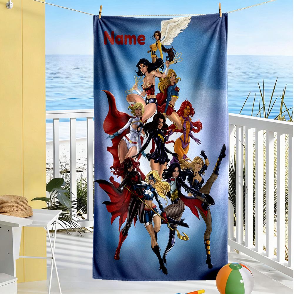 Warner Bros. Films Personalized Text Beach Towel Super Soft Microfiber Quickdry Fabric