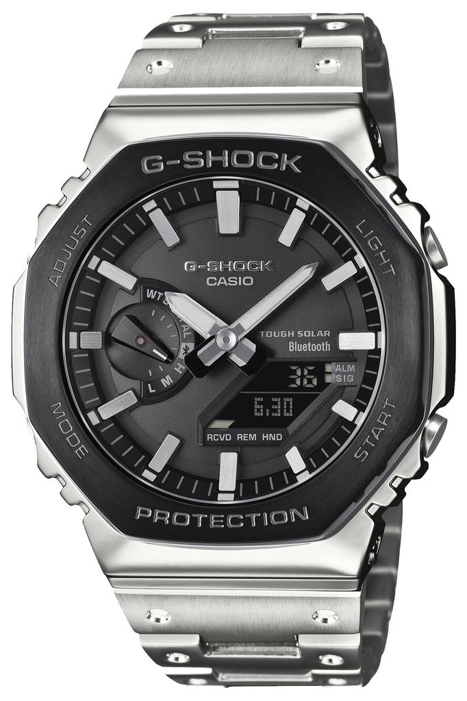 Часы Casio Full Tough Черный Серебристый G-Shock Мужские GM-B2100BT-1AJF, Металл, Bluetooth, Солнечная батарея, Безель,