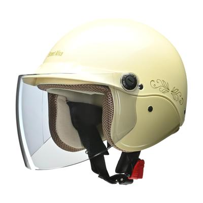 Мотоциклетный шлем LEAD Street Alice Pearl Ivory One Size Semi-Jet QJ-3 -