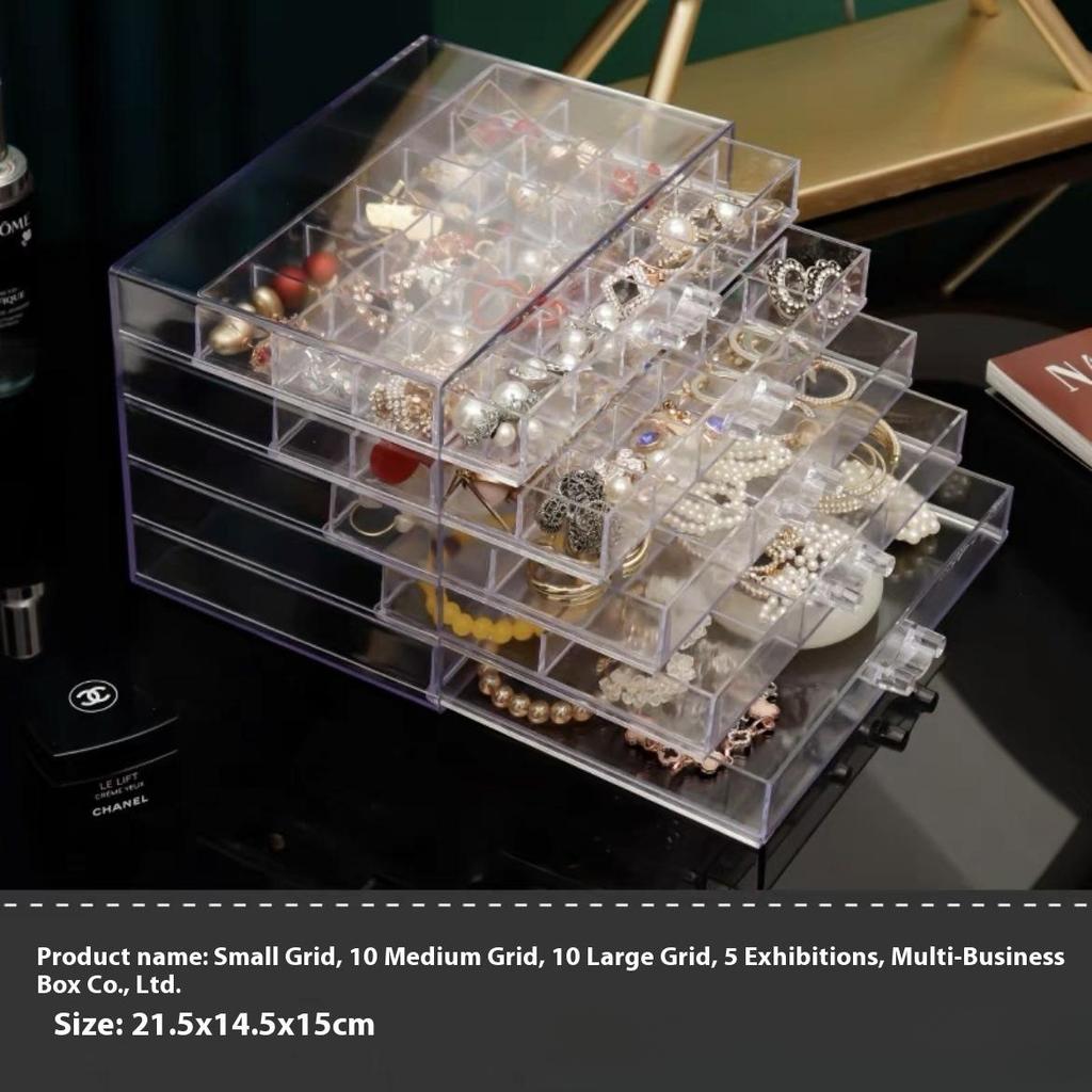 Прозрачная коробка для хранения ювелирных изделий, большая вместимость, ящик для хранения вещей, сережек, ожерелий, пылесборник