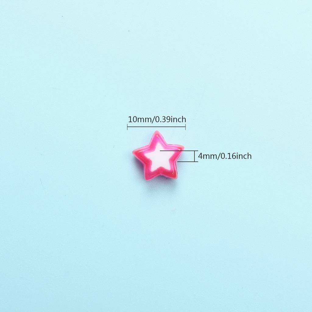 Unisex Fashion Loose Beads 100PCS Handmade Material Acrylic Beads Handcraft 10mm Beads for DIY Heart Star Beads Jewelry Making Accessories