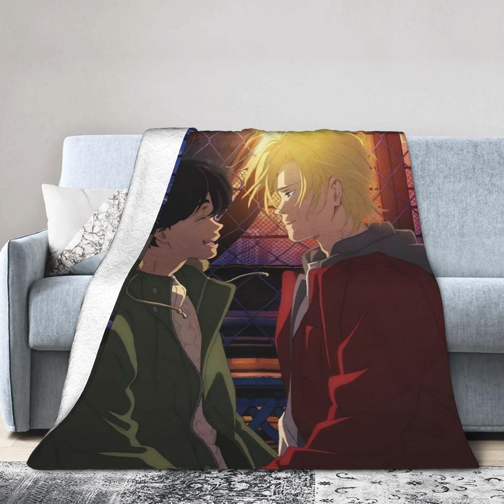 Banana Fish Anime Throw Blanket for Couch Fuzzy Soft Plush Blanket 50x60 Inches Multi-size Bedspread for All Seasons