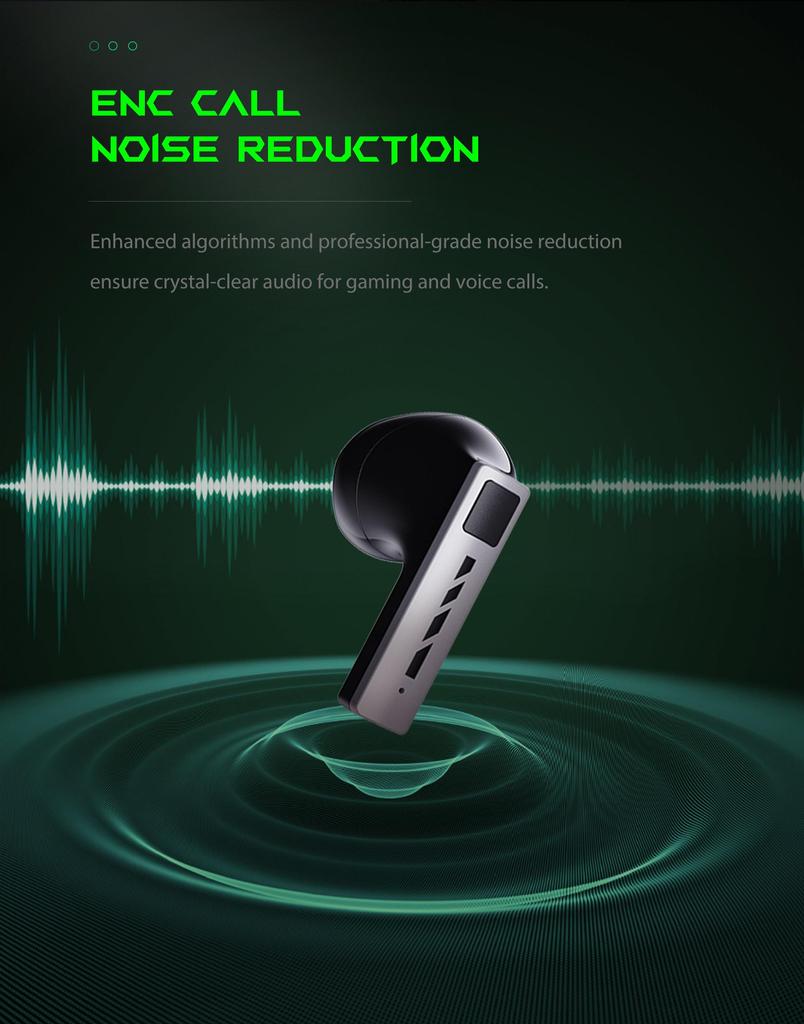 Black Shark T11 Bluetooth Earphones With Bluetooth 5.3,Stereo Noise Cancellation,And RGB Lighting