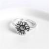 foxanry Minimalist Sunflower Rings for Women Couples Engagement Jewelry New Terndy Party Accessories Gift