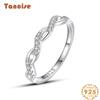 Tancise Classic 925 Sterling Silver  Zircon Ring Ladies Jewelry Wedding Promise Party Gift