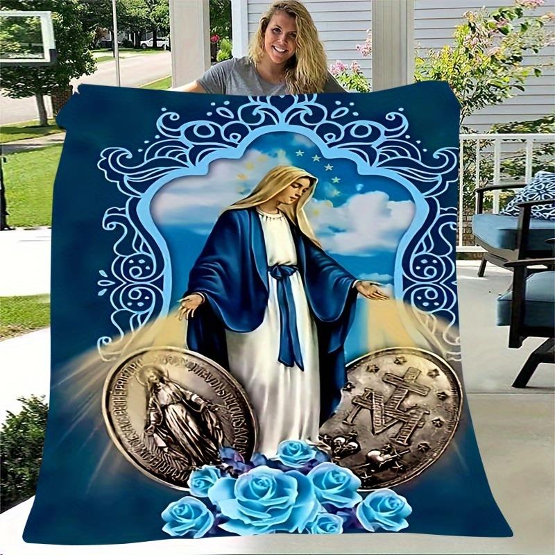 Jesus Christ religious flannel bedspread is suitable for all seasons machine can be used on sofas beds for meditation purposes.