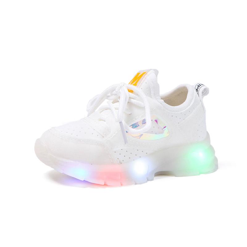 Детская сетчатая обувь со светодиодной подсветкой для мальчиков и девочек, нескользящая мягкая подошва, дышащая, повседневная, модная, спортивная
